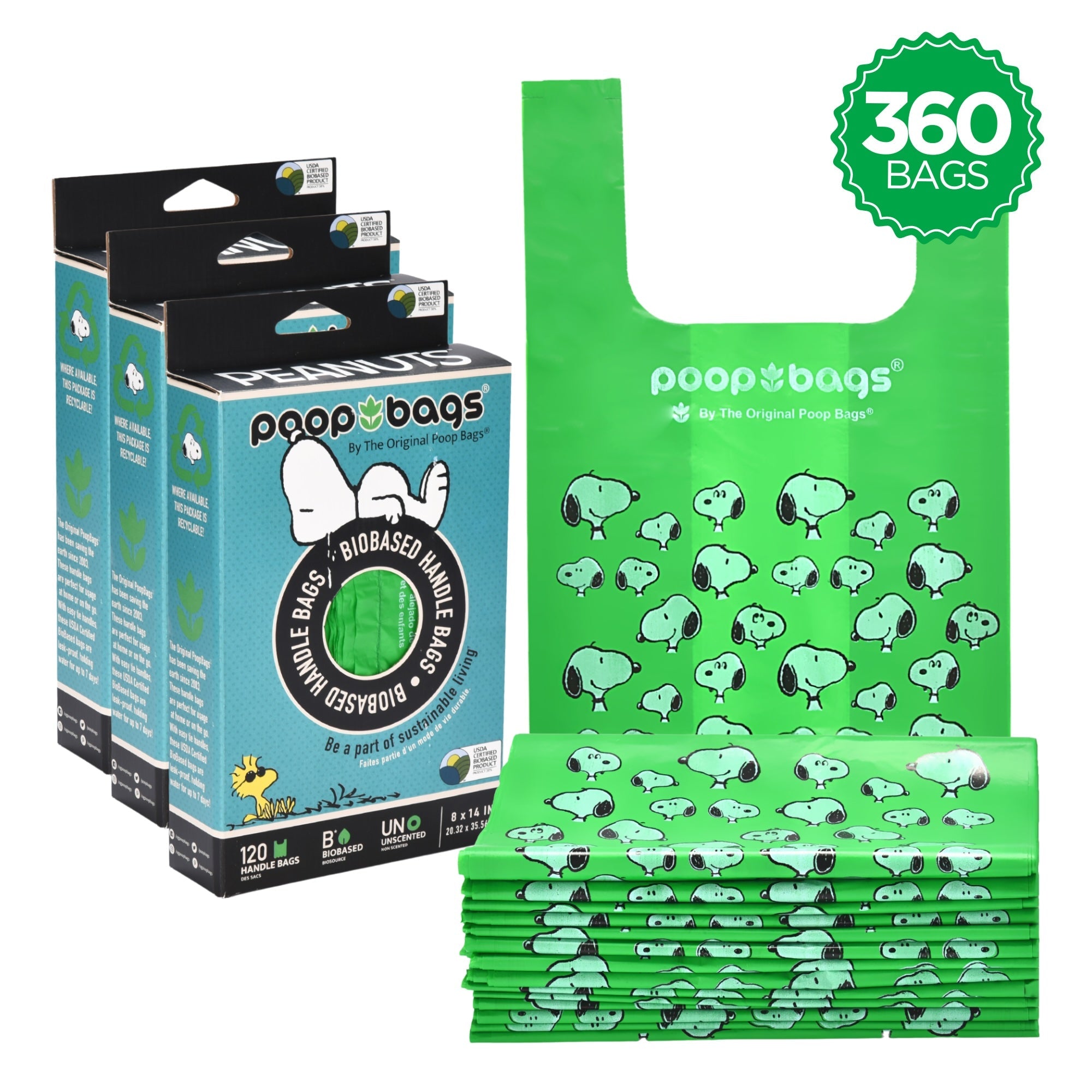 Snoopy Handle Tie Poop Bags