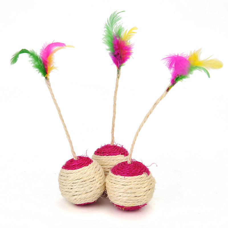 Cat Sisal Shuttlecock Toy