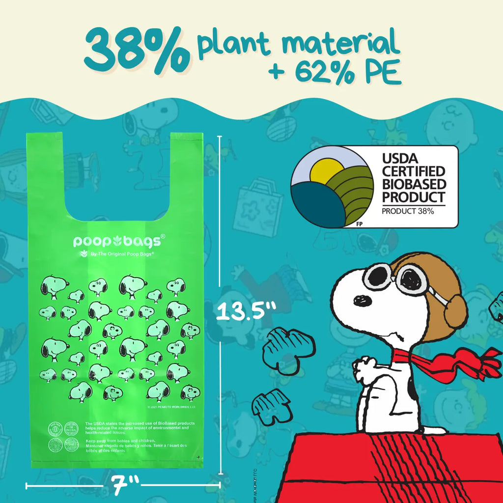 Snoopy Handle Tie Poop Bags