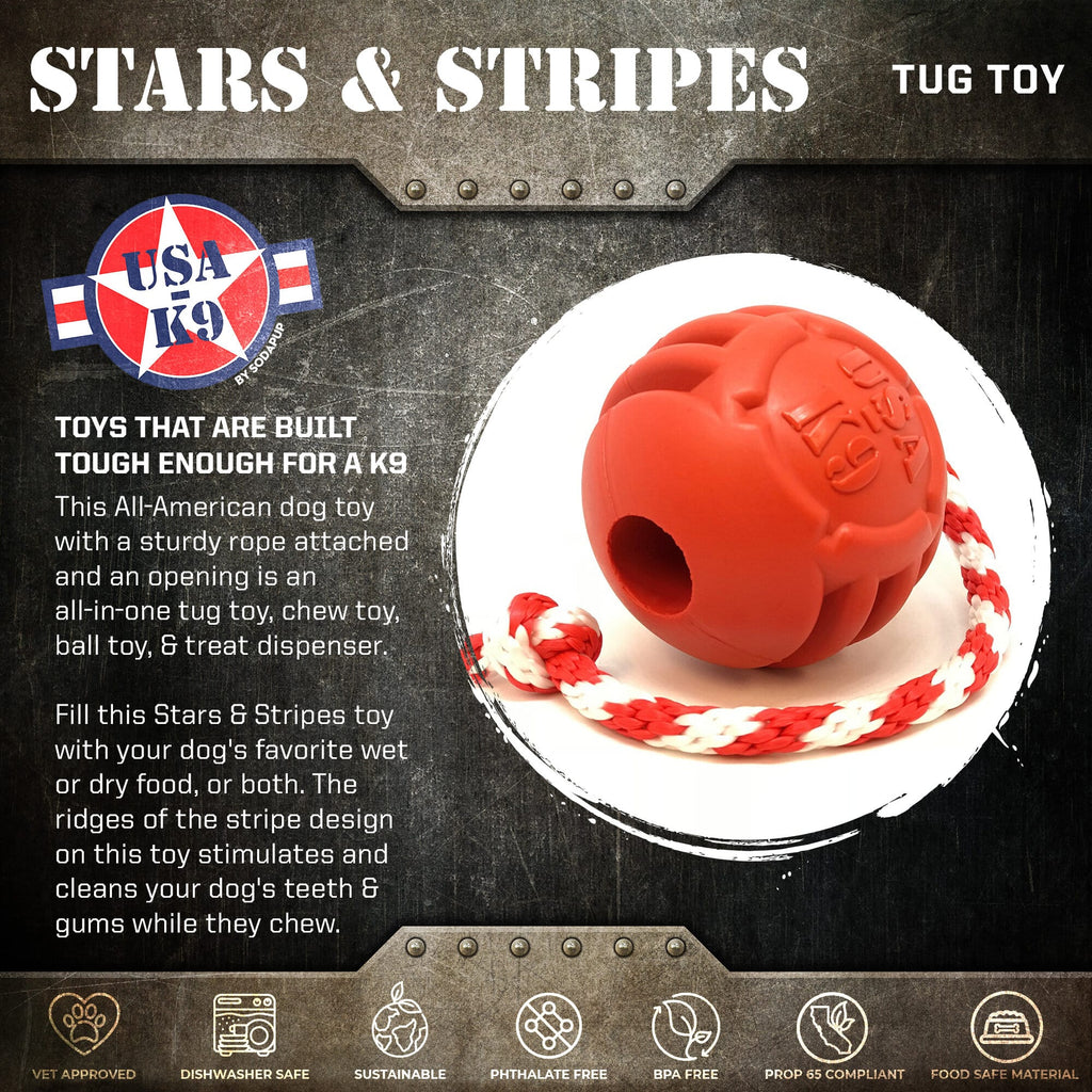 Stars & Stripes Rubber Dog Toy