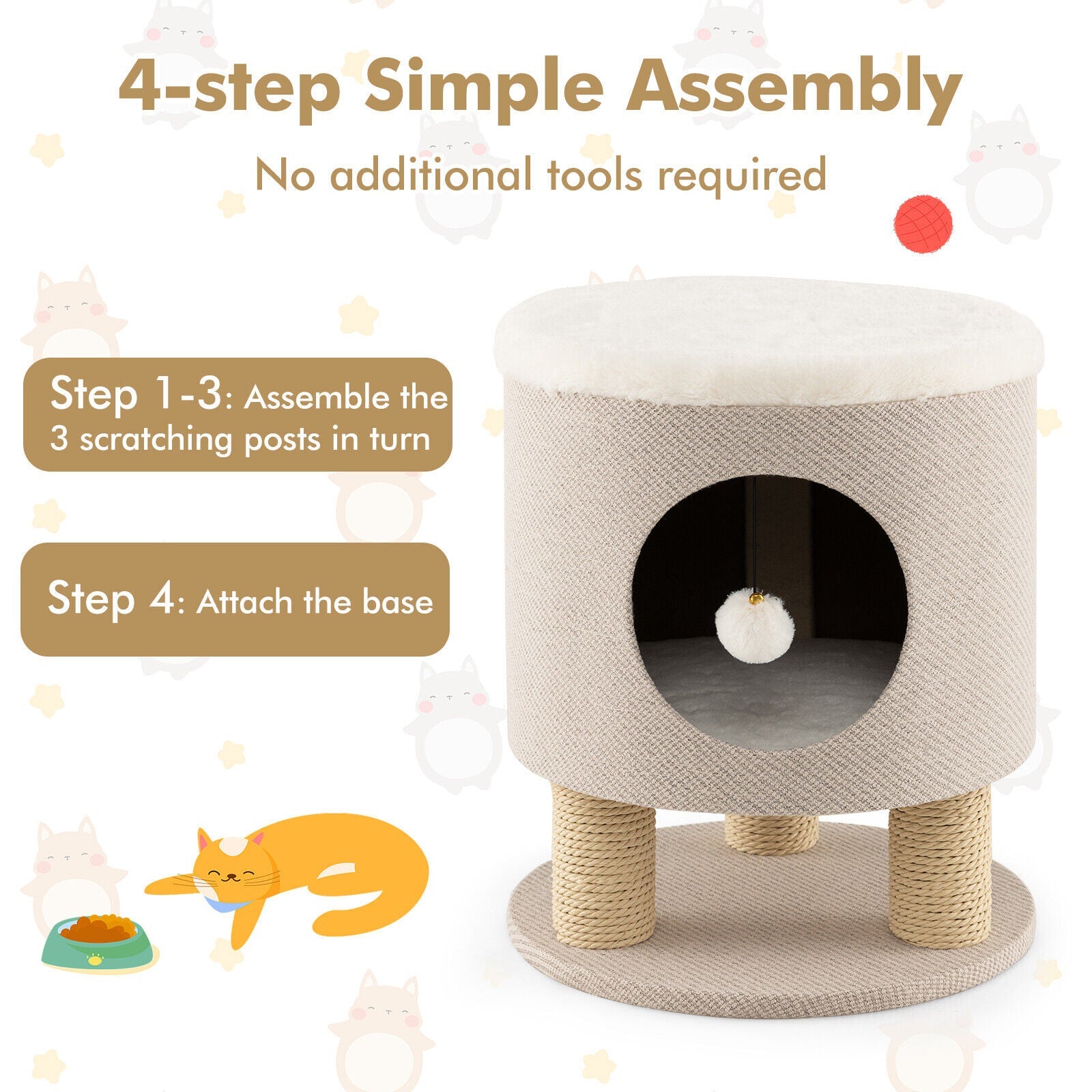 Cat Condo with Scratching Post