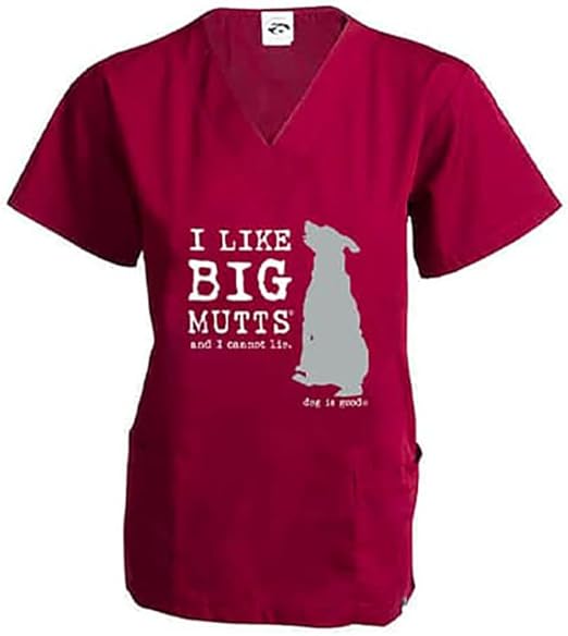 I Like Big Mutts Scrub Top – Wine