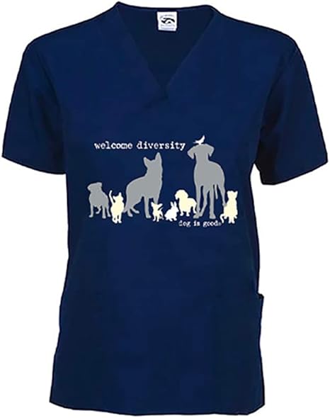Welcome Diversity Scrub Top – Navy