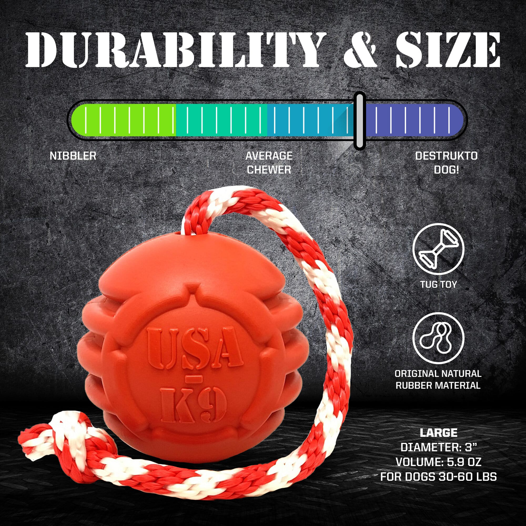 Stars & Stripes Rubber Dog Toy