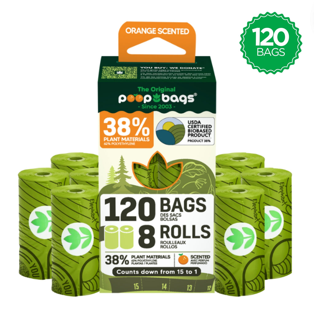 Orange Scented Leash Roll Poop Bags