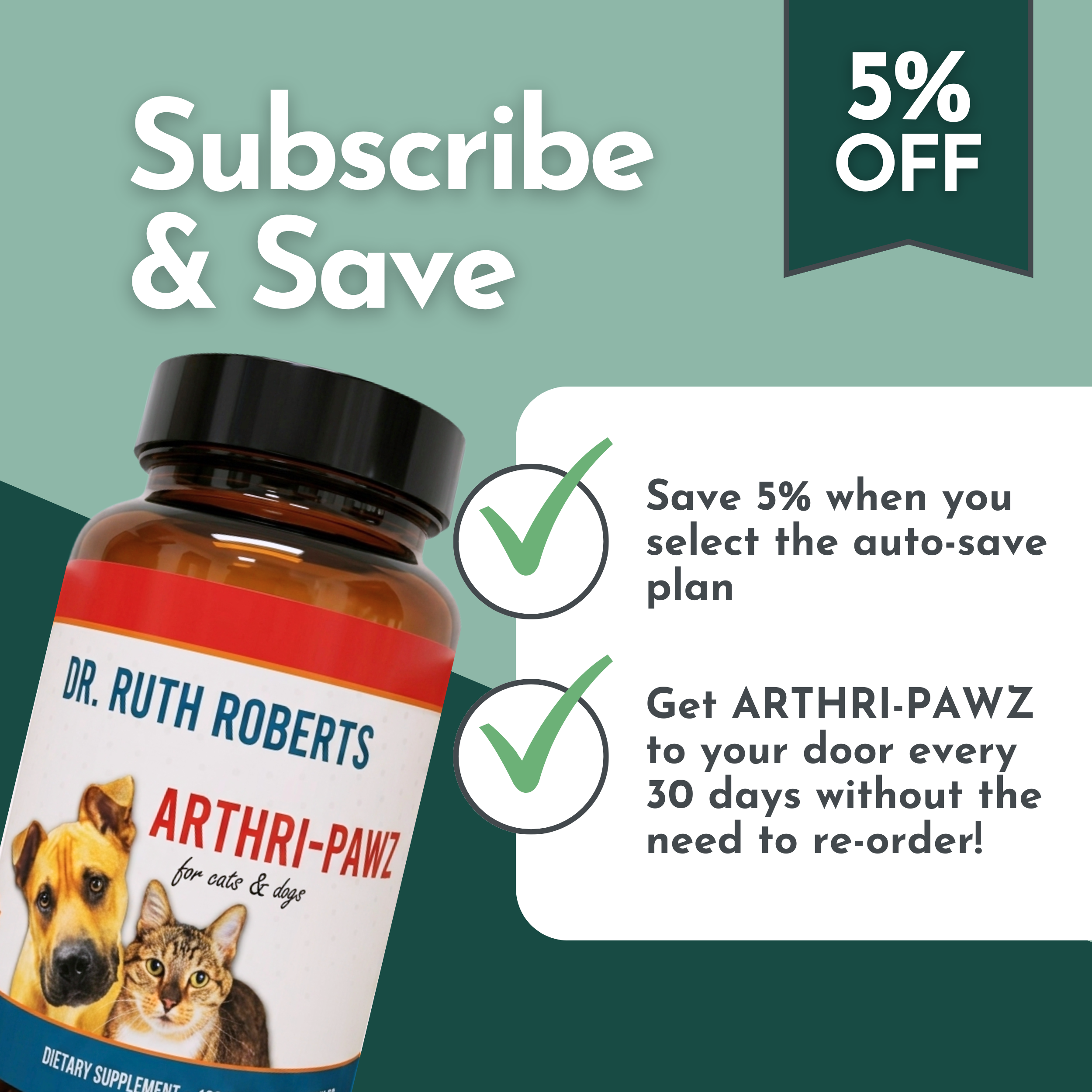 Arthri-Pawz Joint Support Supplement for Dogs & Cats