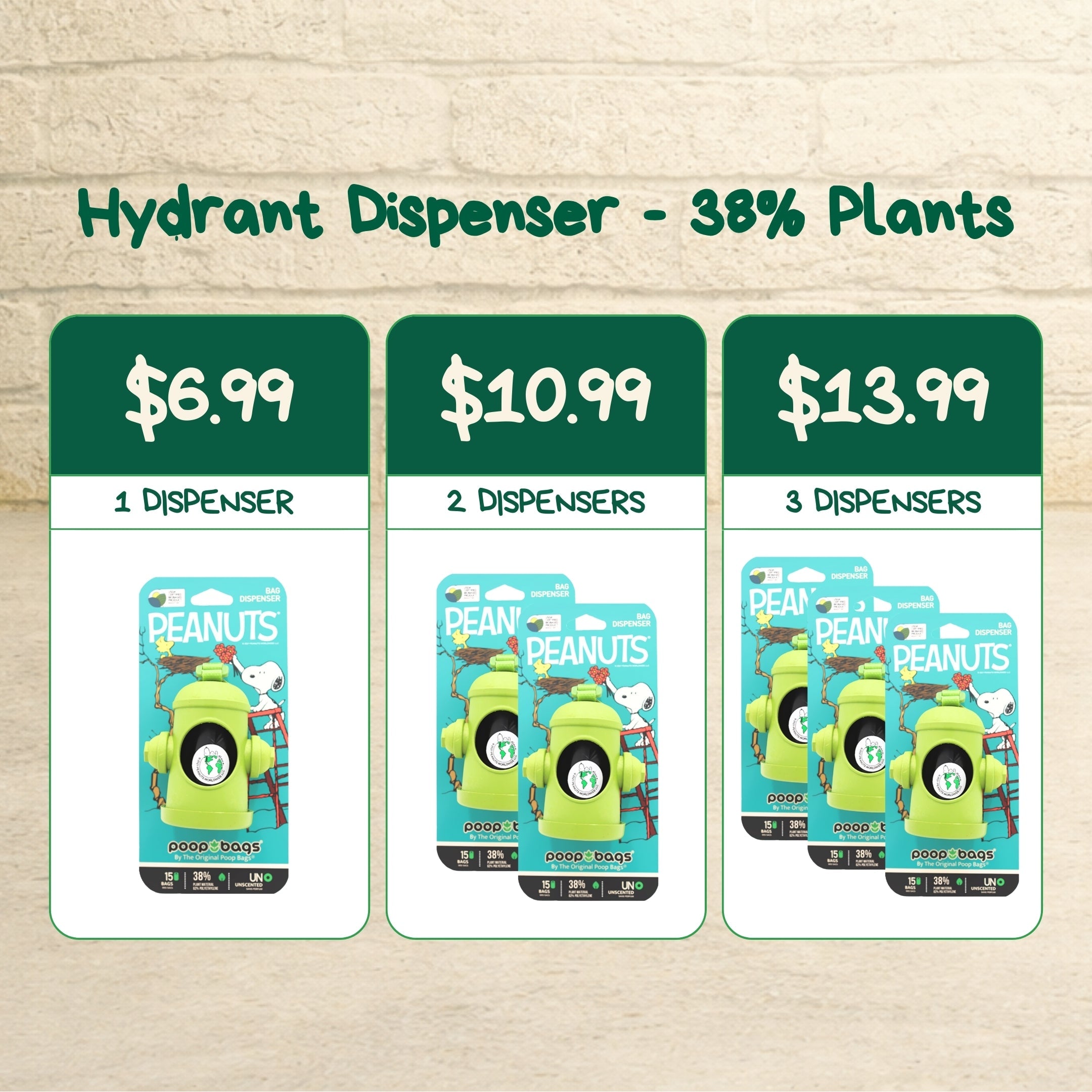 Snoopy Hydrant Dispenser & Poop Bags