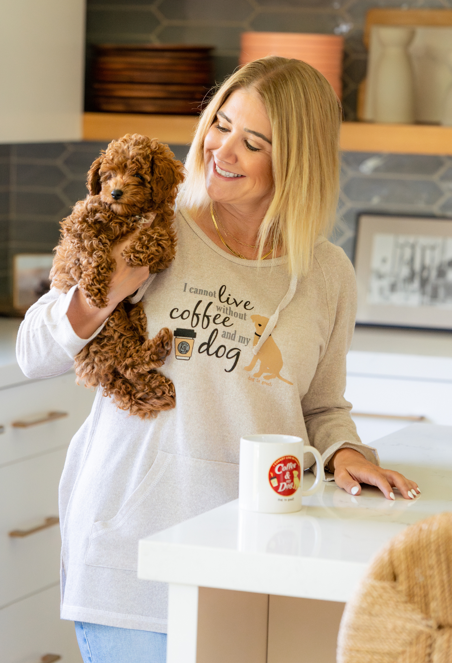 Coffee and My Dog Tunic Hoodie
