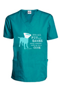 Pet Humor Scrub Top – Teal