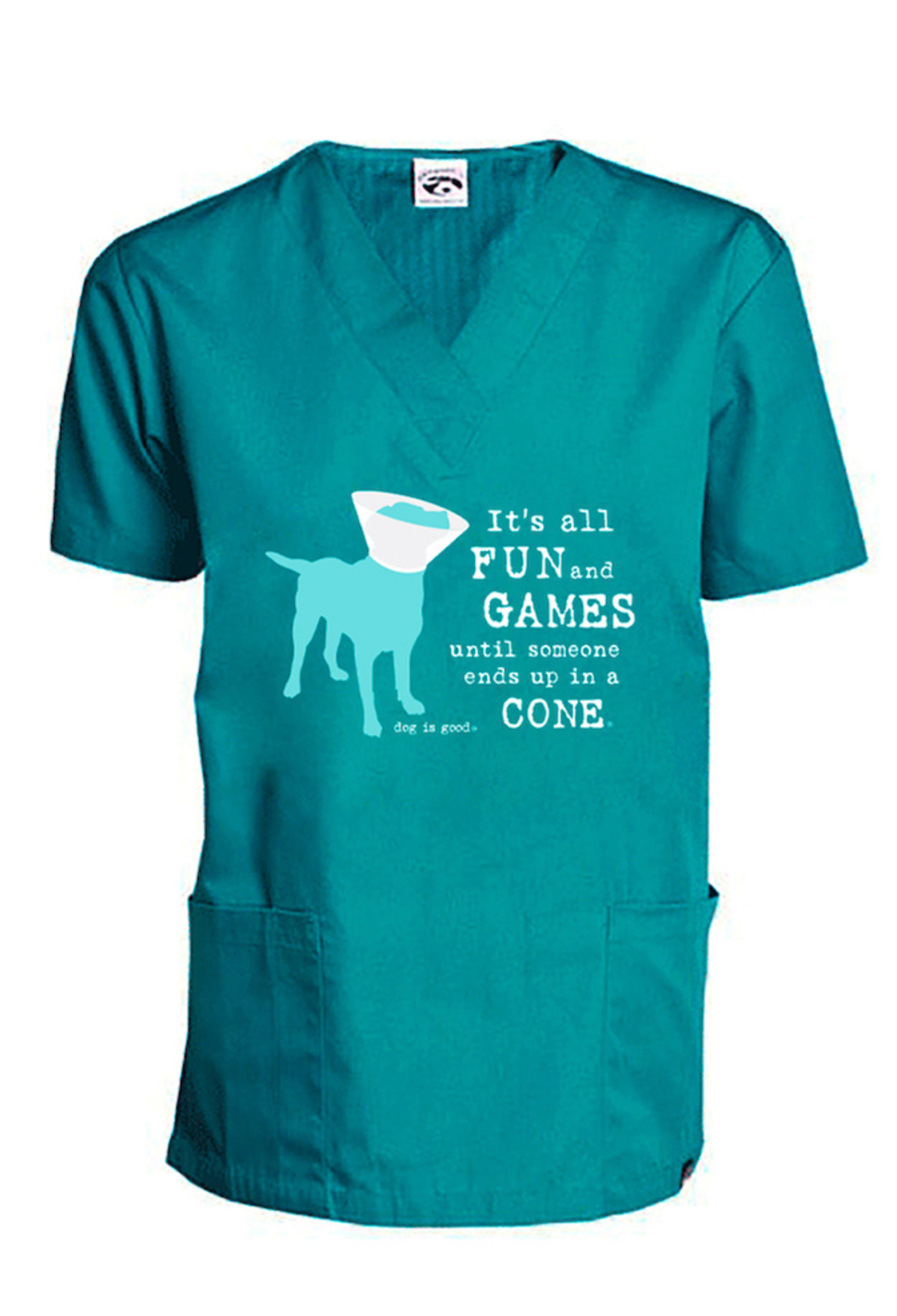 Pet Humor Scrub Top – Teal