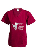 Pet Humor Scrub Top – Wine
