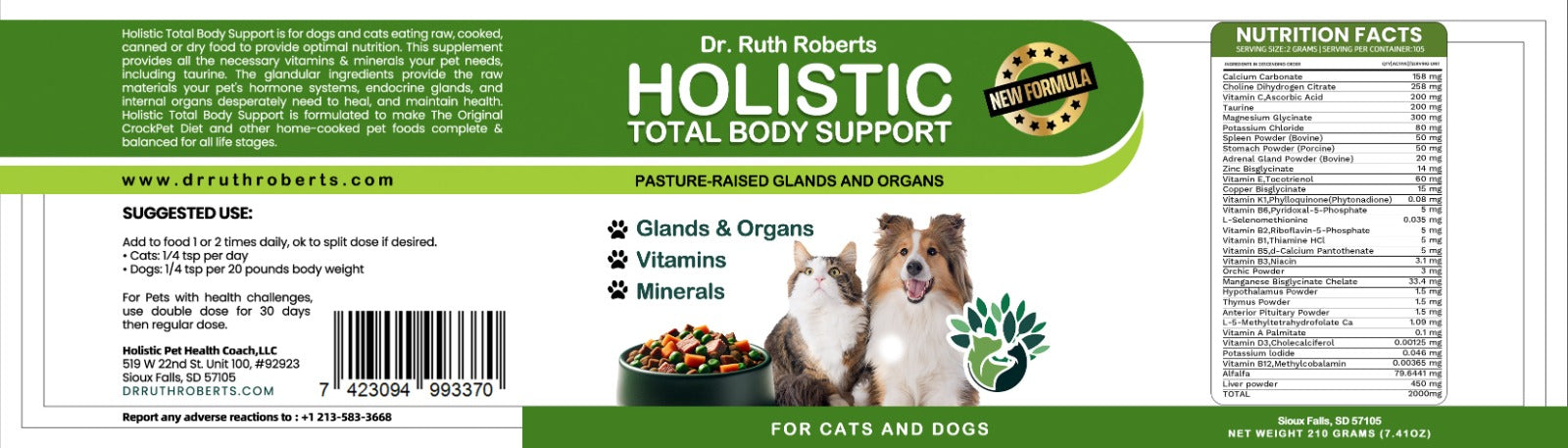 Holistic Daily Multivitamin for Dogs & Cats