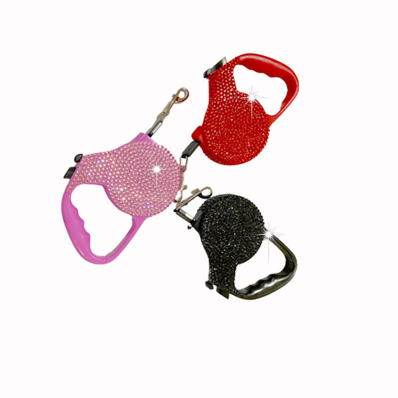 Rhinestone Retractable Dog Leash
