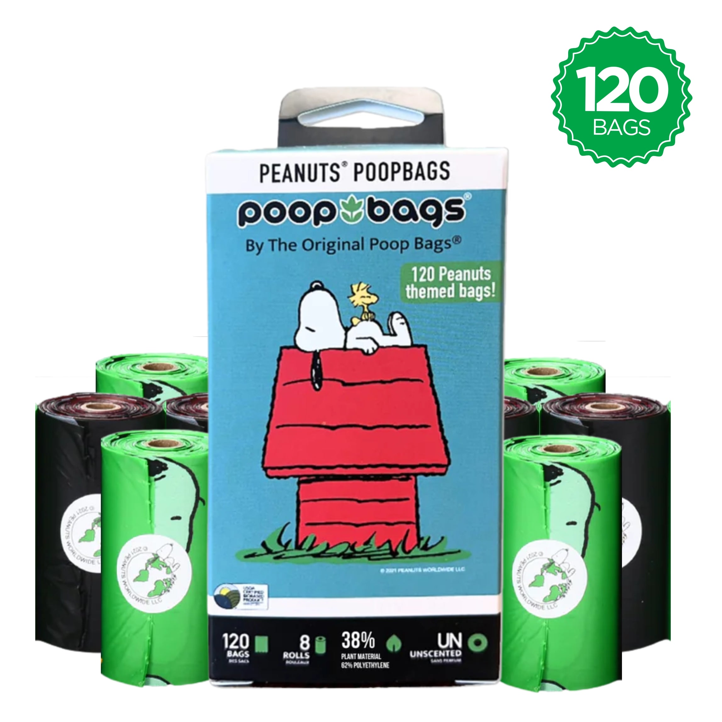 Snoopy Unscented Leash Roll Poop Bags