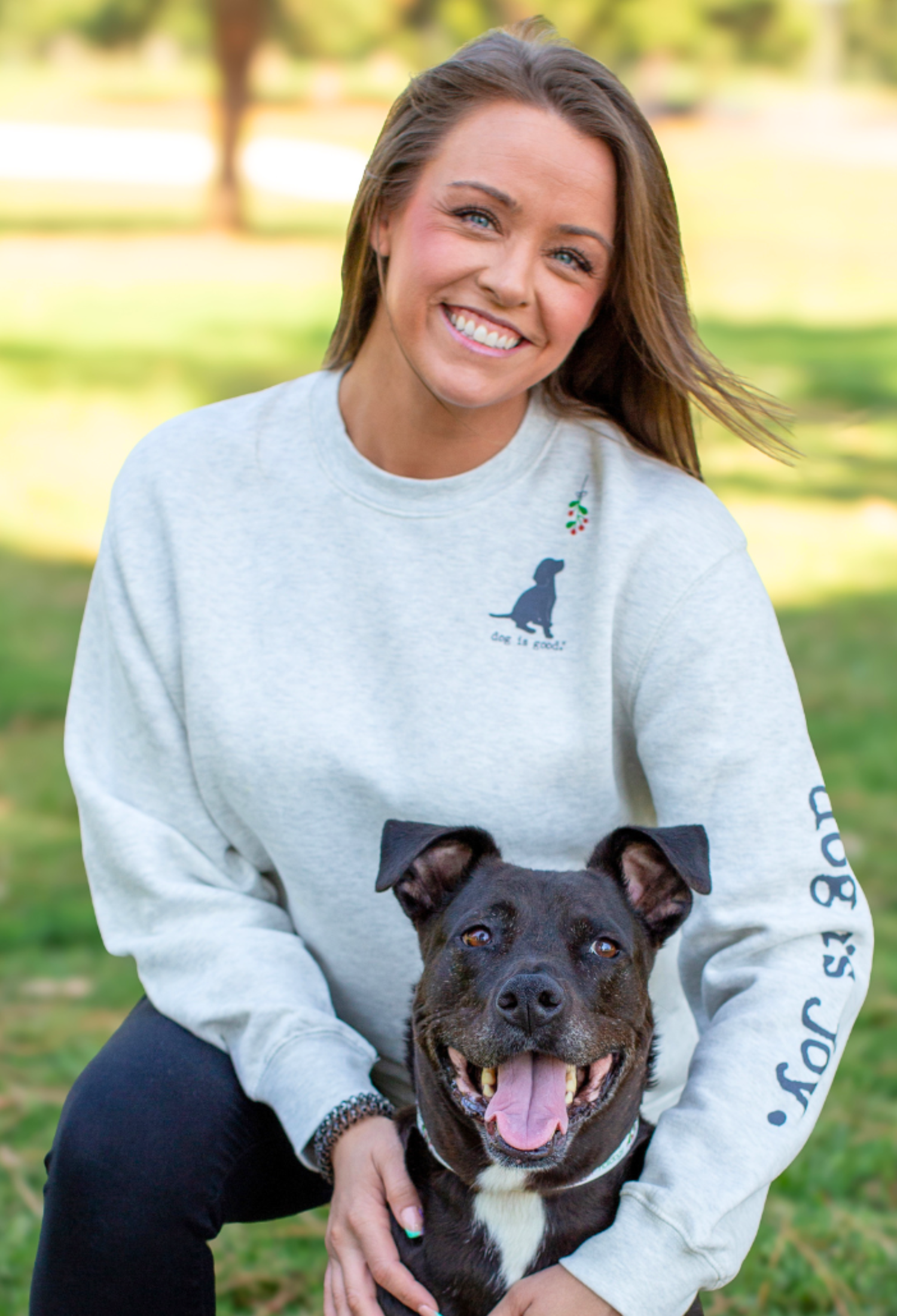 Dog is Joy Holiday Crewneck Fleece
