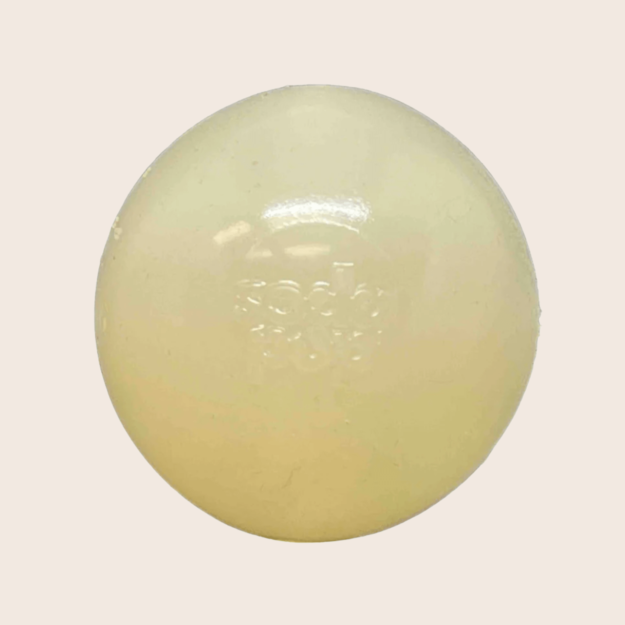 Translucent yellow dog fetch ball