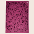 Purple goldfish-pattern lick mat for cats and small dogs with raised channels