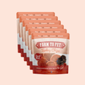 Farm to Pet Turkey Chips snack pack bundle, multiple orange-brown pouches