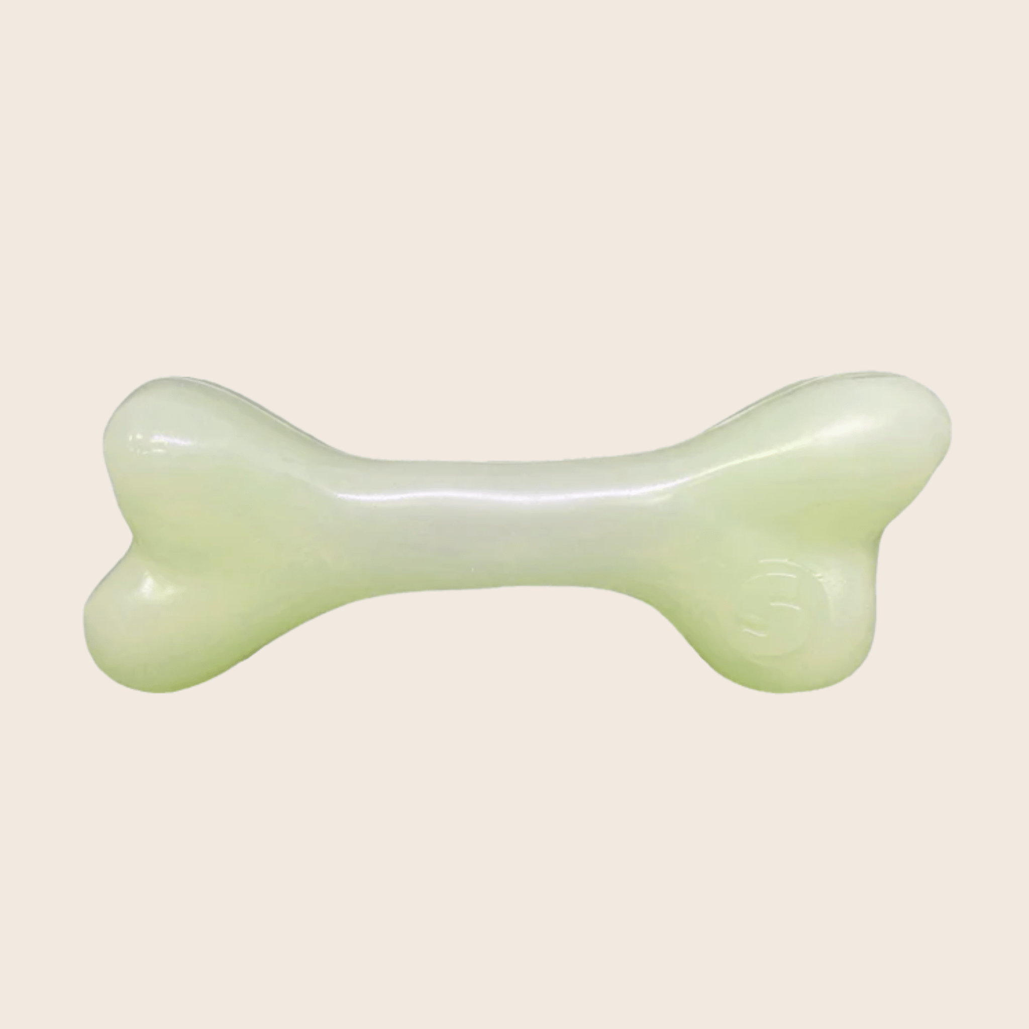 Dog treat dispenser bone, pale green glossy finish