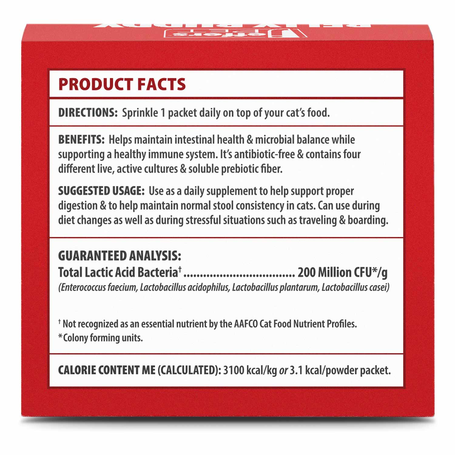 Belly Buddy Probiotic Supplement Packets for Cats