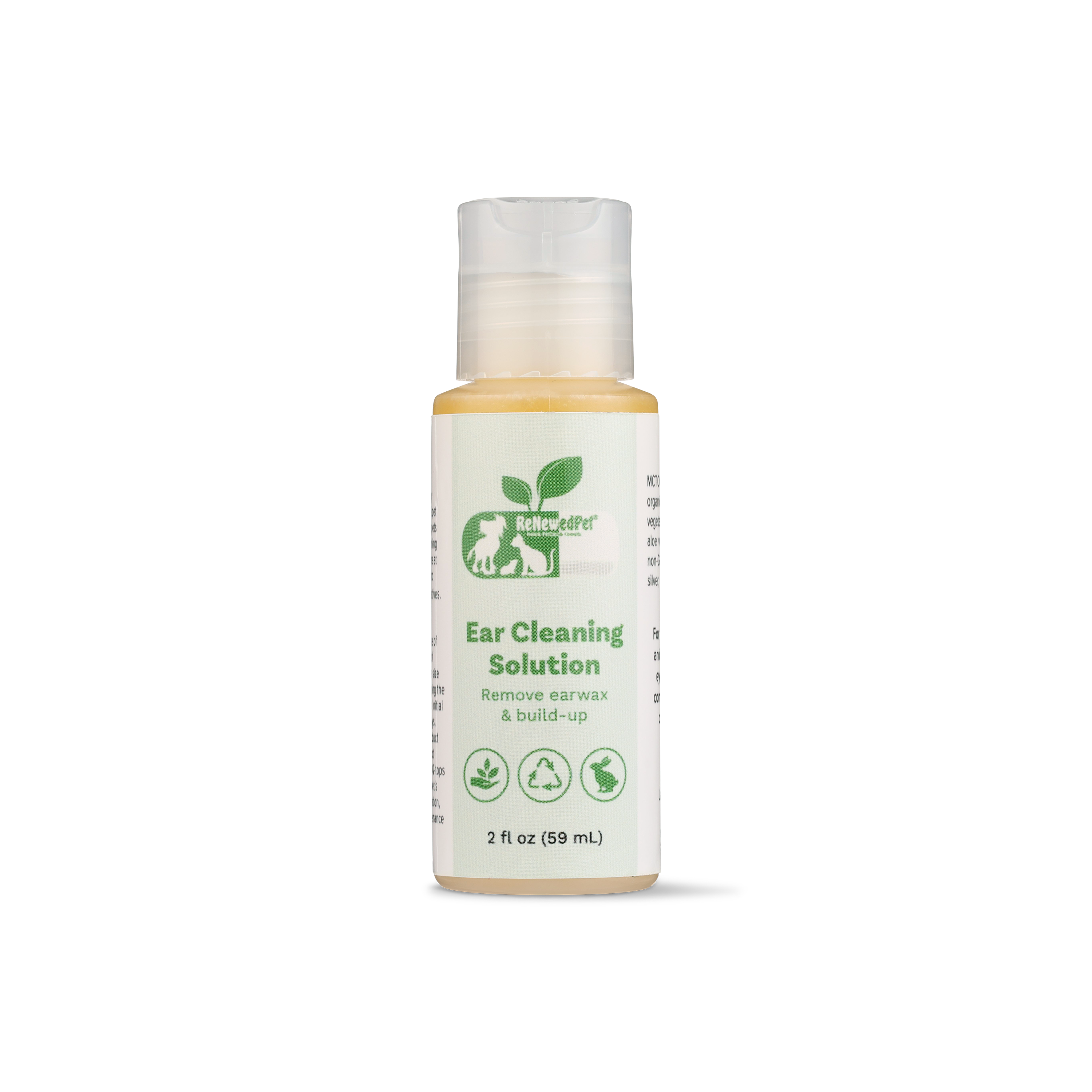 Amber pet ear cleaning solution bottle, 2 fl oz (59 mL), RenewedPet