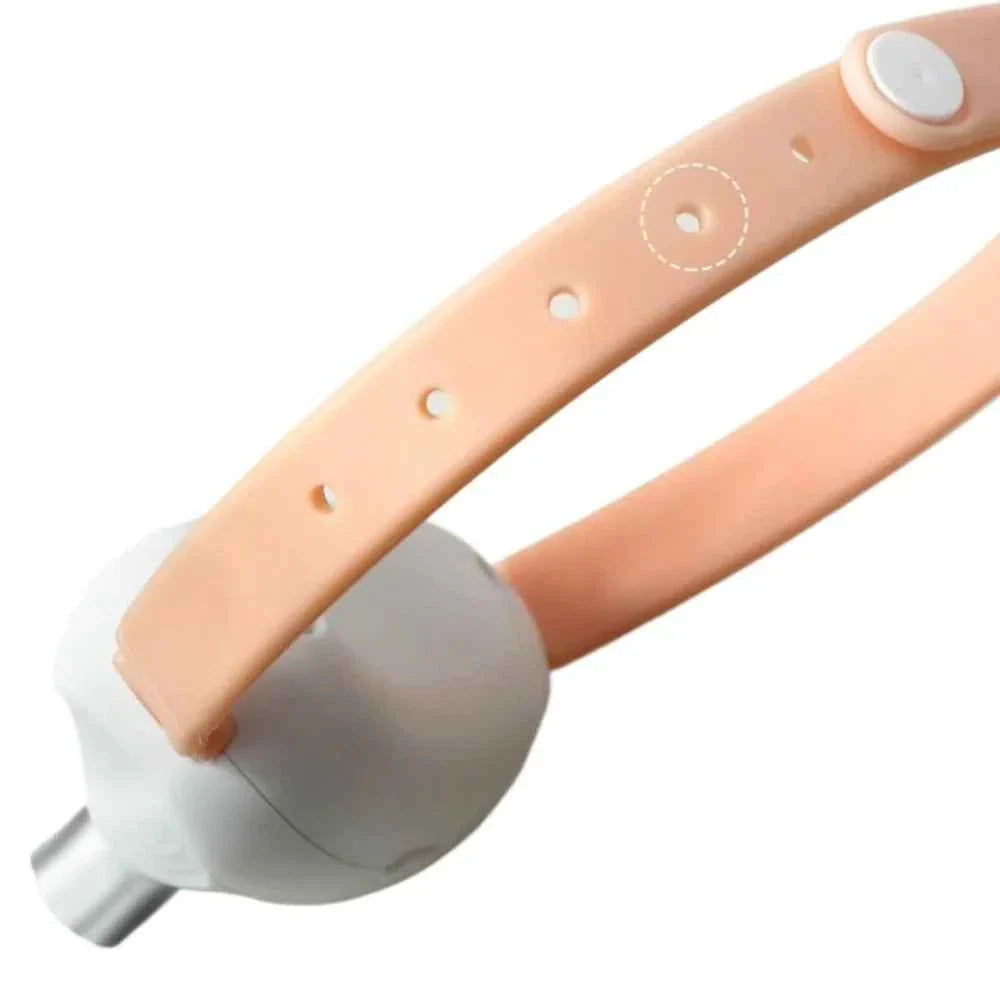 Smart laser cat teaser collar in peach with white laser control
